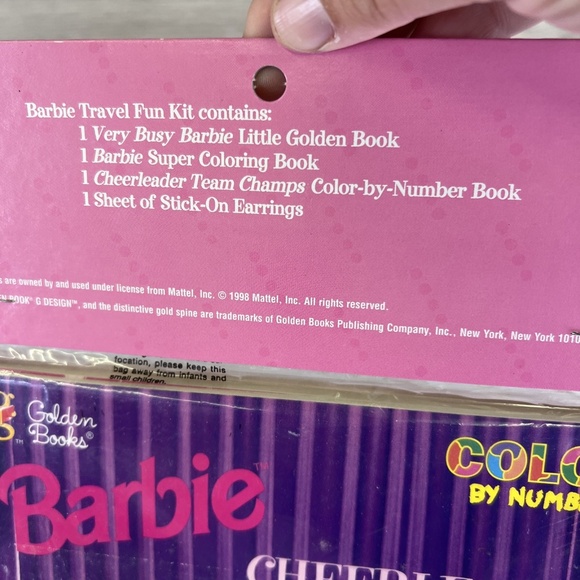 NIB Mattel 1998 Barbie Travel Fun Kit w/ Busy Barbie Little Gold Book, Coloring - Picture 5 of 10